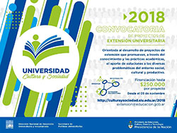 CONVOCATORIA ABIERTA: "UNIVERSIDAD CULTURA Y SOCIEDAD 2018"